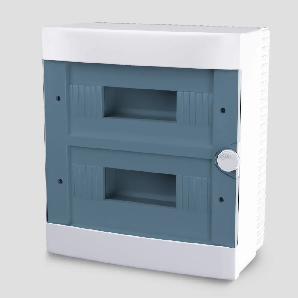 ARS Tablou de distribuție modular 24 MOD (24 siguranțe), dulap de distribuție montat la suprafață, plastic, ușă transparen...