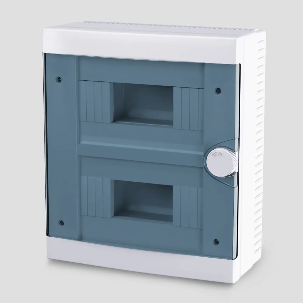 ARS Tablou de distribuție modular 16 MOD (16 siguranțe), dulap de distribuție montat la suprafață, plastic, ușă transparen...