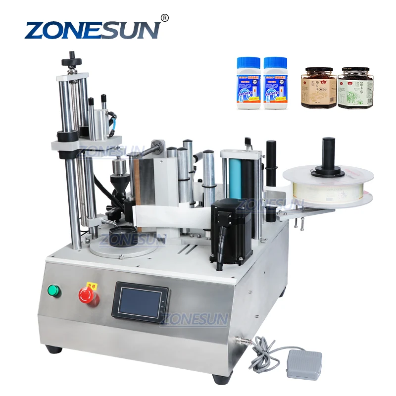 Zonesun ZS-TB300W SEMI-AUTOMATIC PLAT Suprafață Hexagonal Stick Sticker Machine de etichetare