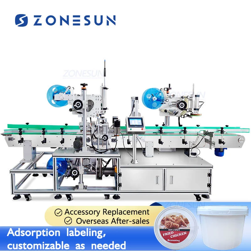 Zonesun ZS-TB822Q Bucket de pui automat de sus și partea inferioară lateralului Mașă de etichetare evidentă