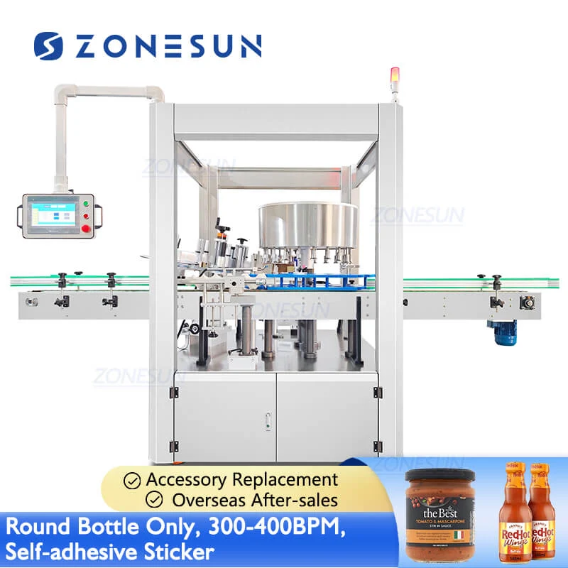 Zonesun ZS-TB920 Sistem automat rotativ de mare viteză Sistem de autocolante auto-adezive autocolante rotunde de etichetare