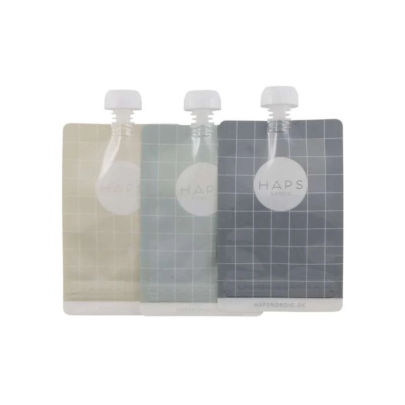 HAPS Nordic Pungi Reutilizabile pentru Smoothie - 3-Pachet - Verificare Elegant