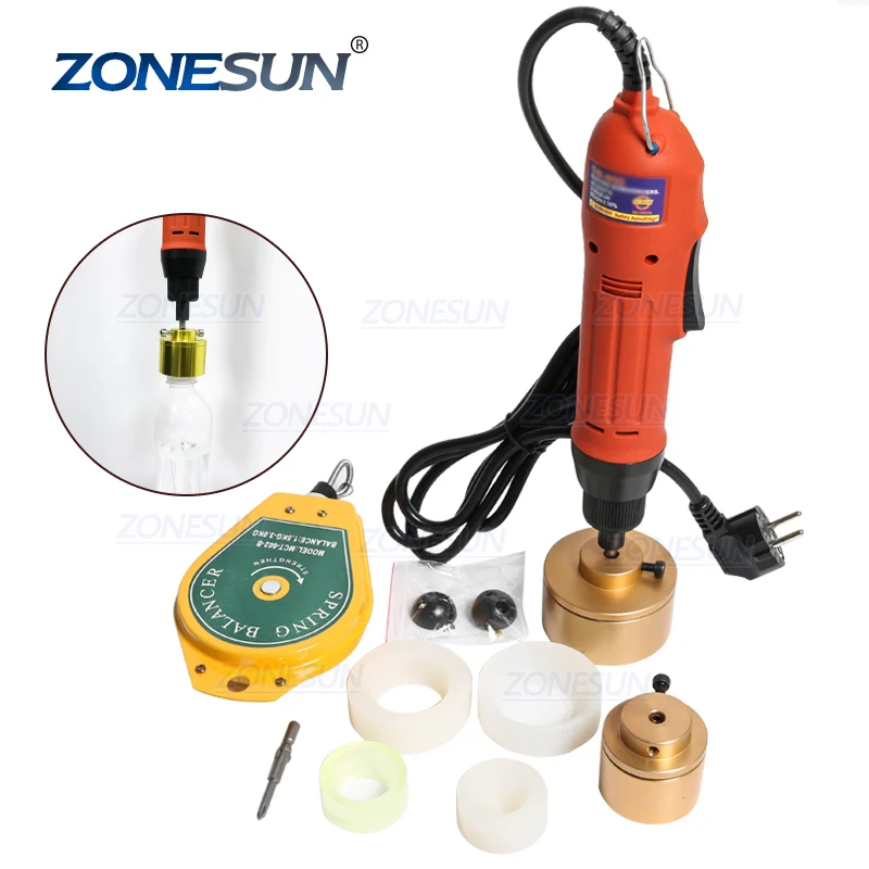 Zonesun 28-32mm sticla de plastic Capper portabil automat automat electric cu capac Mașă de etanșare electrică Mașă de eta...