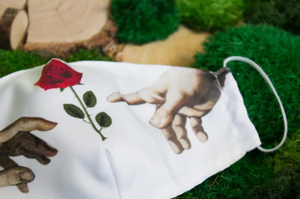 Mască imprimată - Michelangelo`s rose