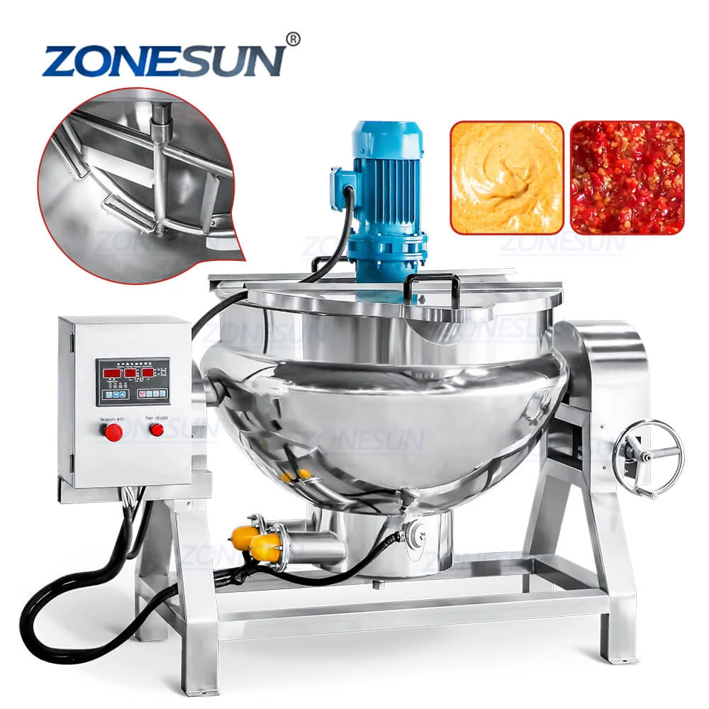 Zonesun ZS-CG200L automat industrial gummy bomboane chili chili sos de ciocolată cu ciocolată cu ciocolată vase de încălzi...