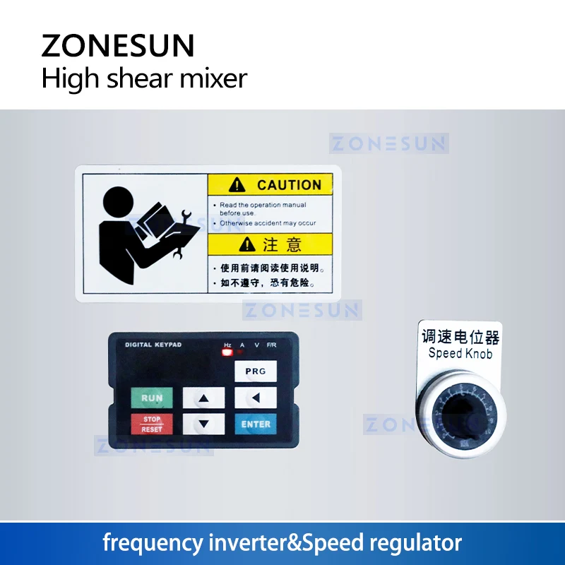 ZONESUN ZS-MXR75 Pneumatic Mixing Machine Lifting High Shear Mixer