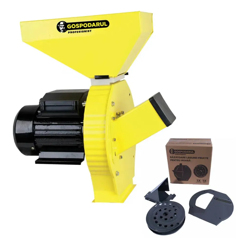 Moara cereale si furaje cuva mare Gospodarul Profesionist GP-1 - 2500W, 200 kg/h, 3000rpm + accesoriu fructe si legume
