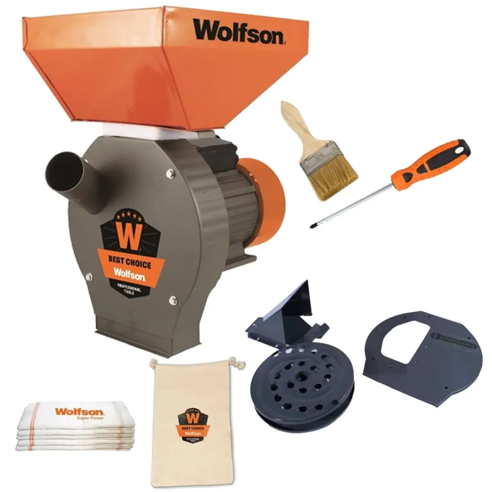 Moara pentru cereale WOLFSON - 2in1, 2700W, 100 CUPRU, 200kg/h cu accesoriu fructe si legume
