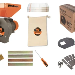Moara pentru cereale WOLFSON - 2in1, 2700W, 100 CUPRU, 200kg/h + accesoriu furaje