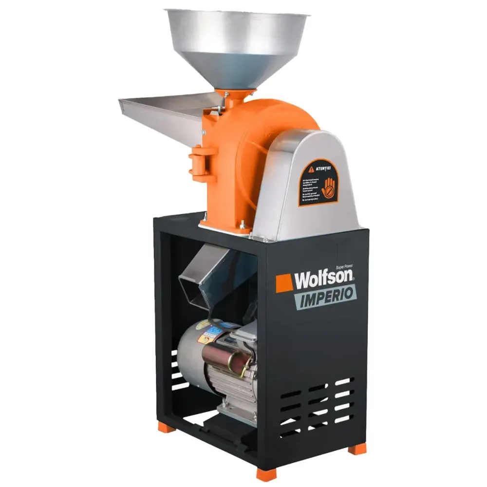Moara pentru cereale Wolfson Industrial, 2200W , 220V, 350 Kg/h, 12 site incluse - RESIGILAT