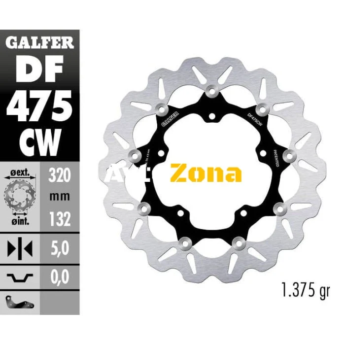 Disc de frână față flotant Galfer WAVE FLOATING COMPLETE (C.ALU.) 320x5mm DF475CW