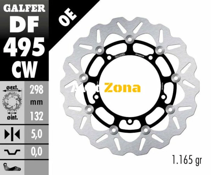 Disc de frână față Galfer WAVE FLOATING COMPLETE (C. ALU.) 298x5mm DF495CW