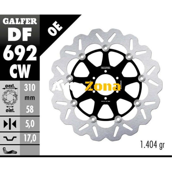 Disc de frână față Galfer WAVE FLOATING COMPLETE (C. ALU.) 310x5mm DF692CW