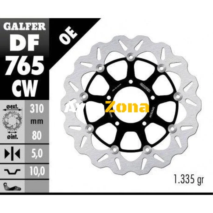 Disc de frână față Galfer WAVE FLOATING COMPLETE (C. ALU.) 310x5mm DF765CW
