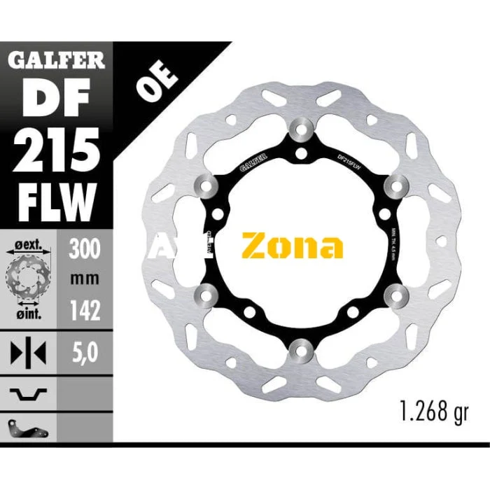 Disc de frână față Galfer WAVE FLOATING (C. STEEL) 300x5mm DF215FLW