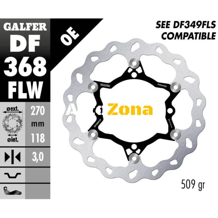 Disc de frână față Galfer WAVE FLOATING (C. STEEL) 270x3mm DF368FLW