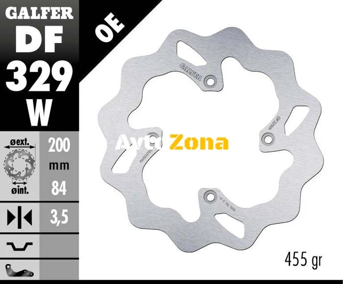 Disc de frână spate Galfer WAVE FIXED DISC WAVE FIXED 200x3,5mm DF329W