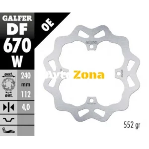Disc de frână spate Galfer WAVE FIXED DISC WAVE FIXED 240x4mm DF670W
