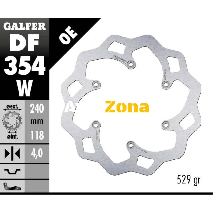 Disc de frână spate Galfer WAVE FIXED 240x4mm DF354W