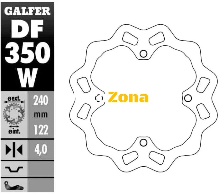 Disc de frână spate Galfer WAVE FIXED 240x4mm DF350W
