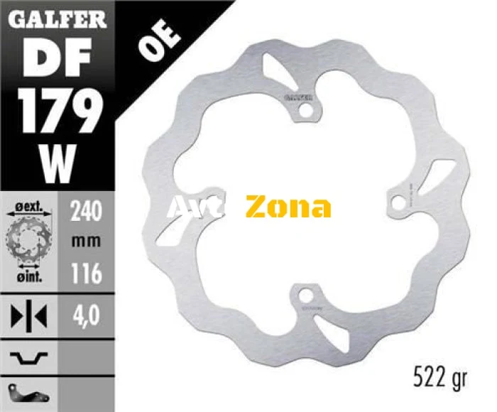 Disc de frână spate Galfer WAVE FIXED 240x4mm DF179W
