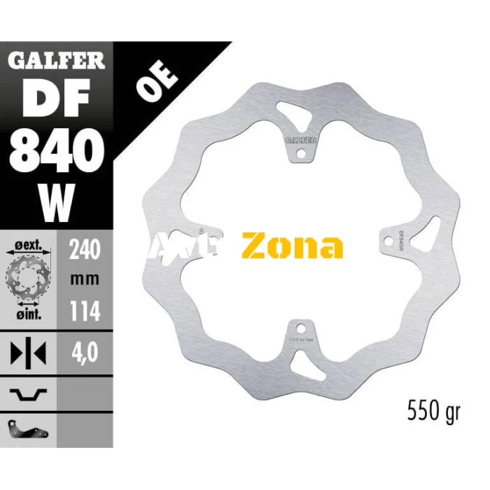 Disc de frână spate Galfer WAVE FIXED 240x4mm DF840W