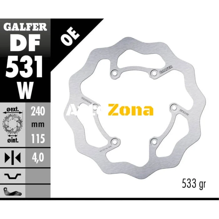 Disc de frână spate Galfer WAVE FIXED 240x4mm DF531W