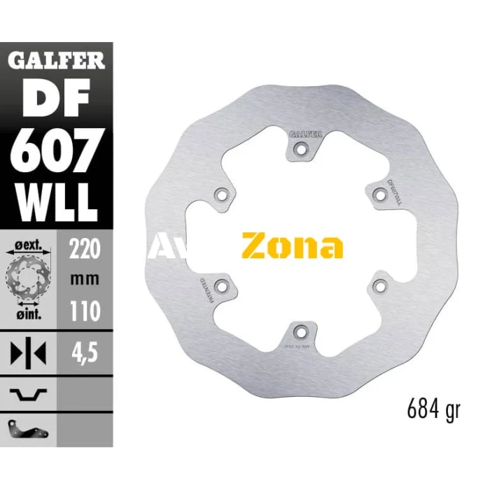 Disc de frână spate Galfer WAVE FIXED SOLID 220x4.5mm DF607WLL