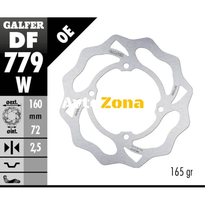 Disc de frână față / spate Galfer WAVE FIXED DISC WAVE FIXED 160x2,5mm DF779W