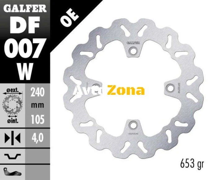 Disc de frână față / spate Galfer WAVE FIXED 240x4mm DF007W