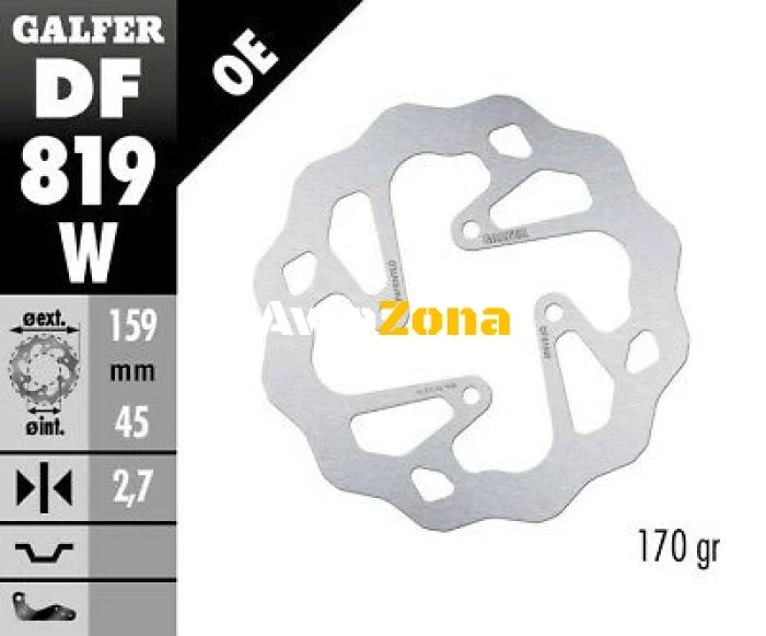 Disc de frână spate Galfer WAVE FIXED 159,5x2,7mm DF819W
