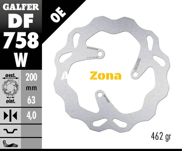 Disc de frână spate Galfer WAVE FIXED 200x4mm DF758W