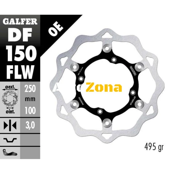 Disc de frână spate Galfer WAVE FLOATING (C. STEEL) 250x3mm DF150FLW