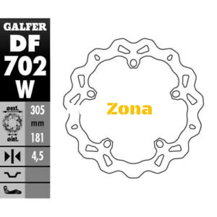Disc pentru spire Galfer WAVE FIXED 305x4.5mm DF702W
