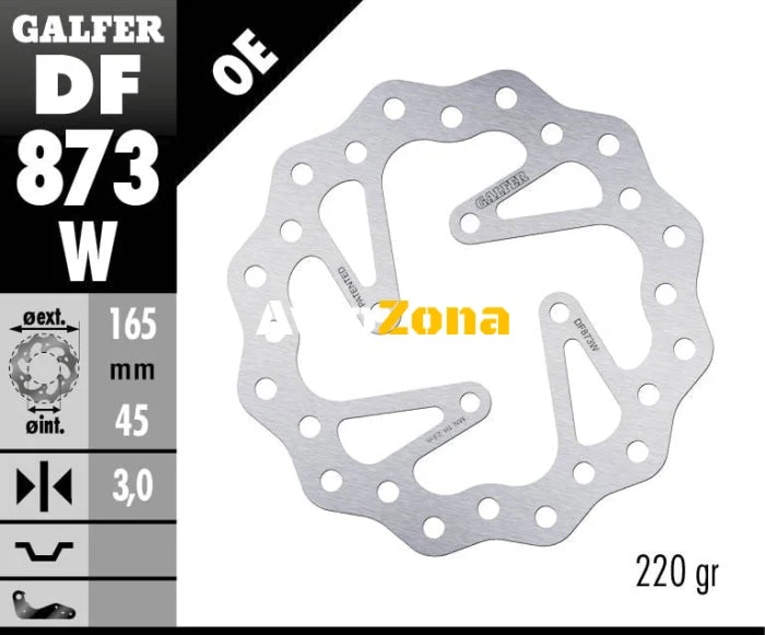 Disc spate Galfer BRAKE TRACK WAVE 165x3mm DF873W