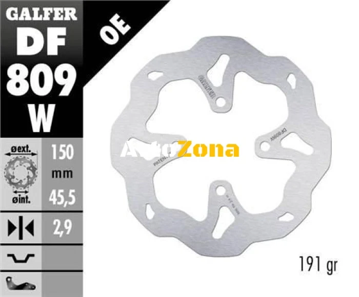 Disc spate cu spițe Galfer WAVE FIXED 150x2,9mm DF809W