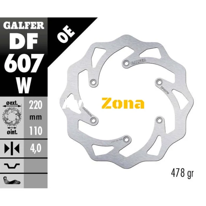 Disc spate cu spițe Galfer WAVE FIXED 220x4mm DF607W