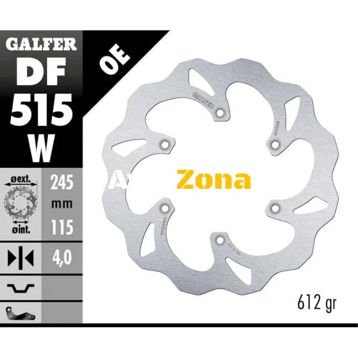 Disc spate cu spițe Galfer WAVE FIXED 245x4mm DF515W