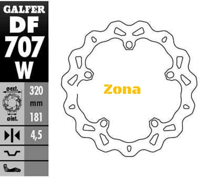 Disc de spire Preden Galfer WAVE FIXED 320x4.5mm DF707W