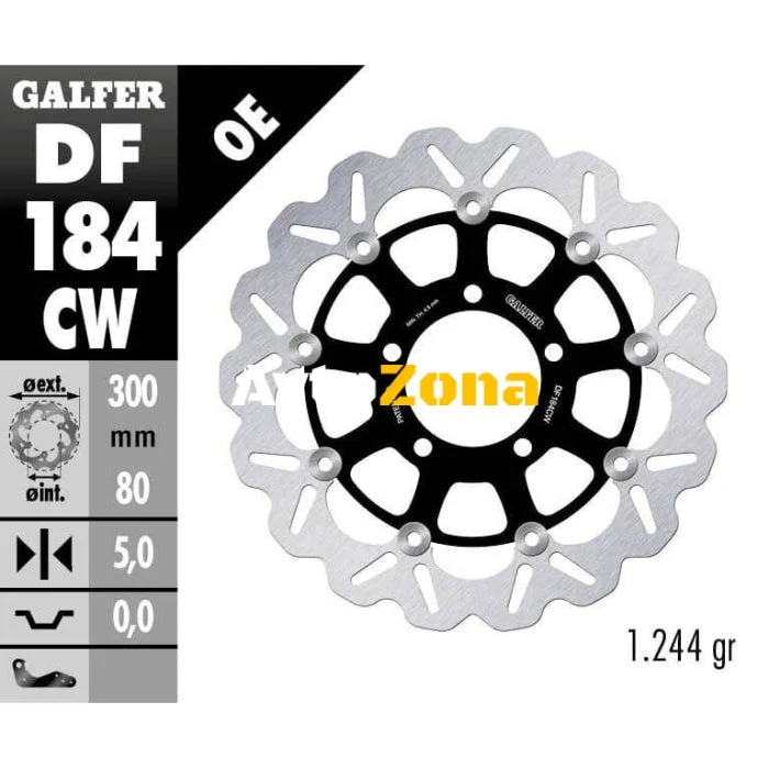 Galfer WAVE FLOATING COMPLETE disc de frână față (C. ALU.) 300x5mm DF184CW