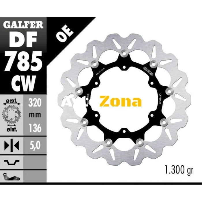 Galfer WAVE FLOATING COMPLETE disc de frână față (C. ALU.) 320x5m DF785CW