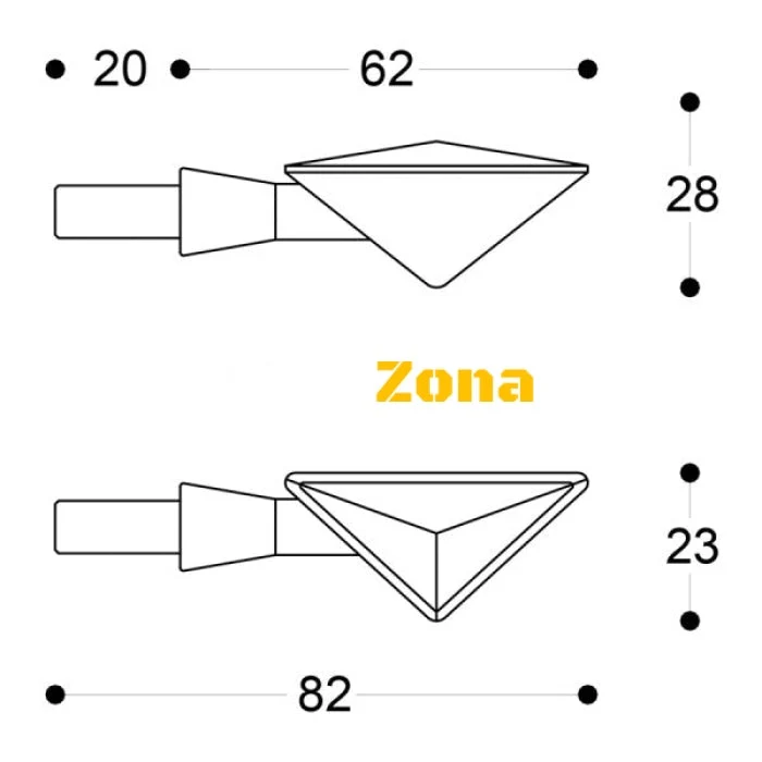 Indicatoare de direcție LED pentru motociclete BARRACUDA Z-LED B-LUX GOLD
