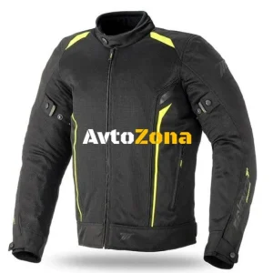 Jachetă moto din material textil 70 DEGREES TOURING BLACK/FLUO YELLOW