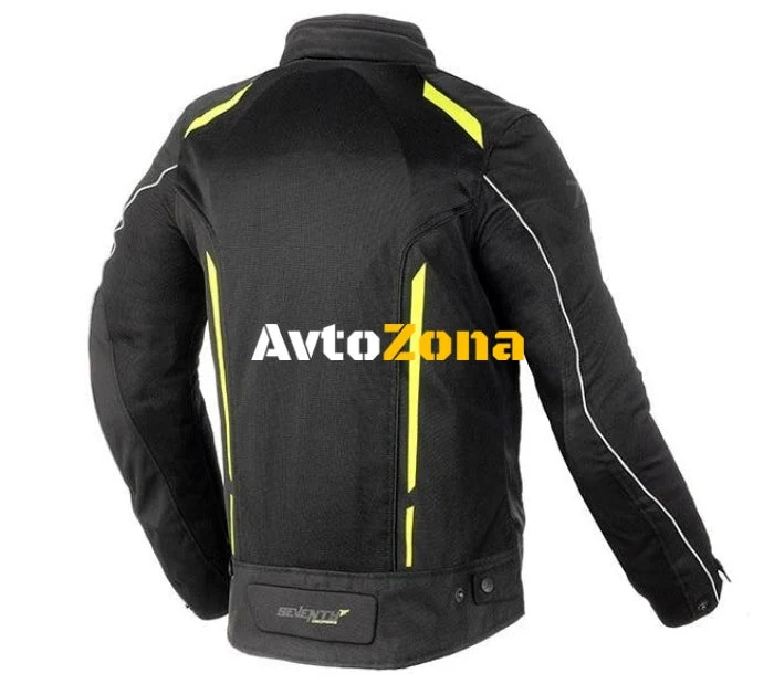 Jachetă moto din material textil 70 DEGREES TOURING BLACK/FLUO YELLOW