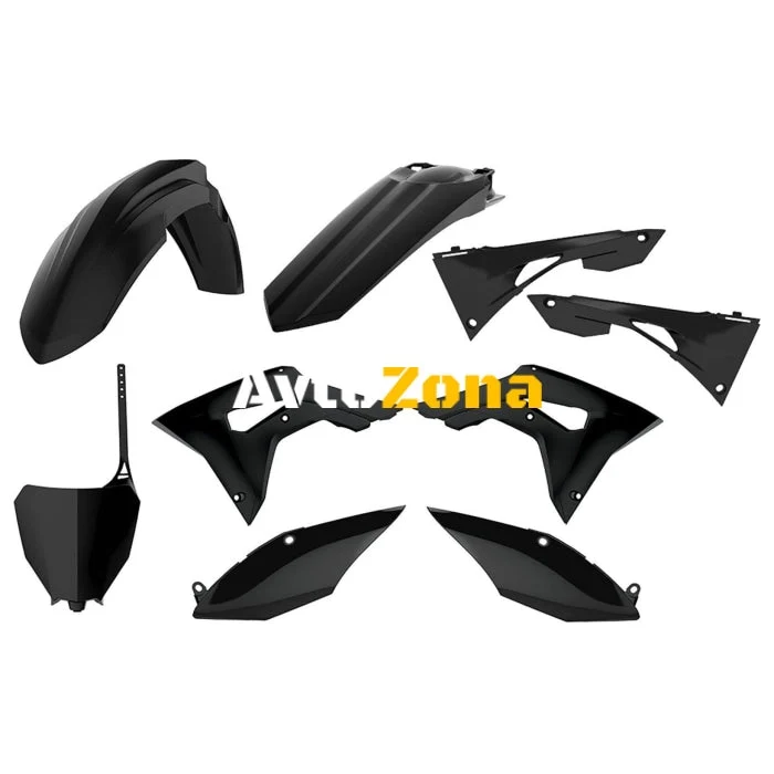 Kit MX din plastic POLISPORT pentru HONDA CRF250R - 2008 NEGRU
