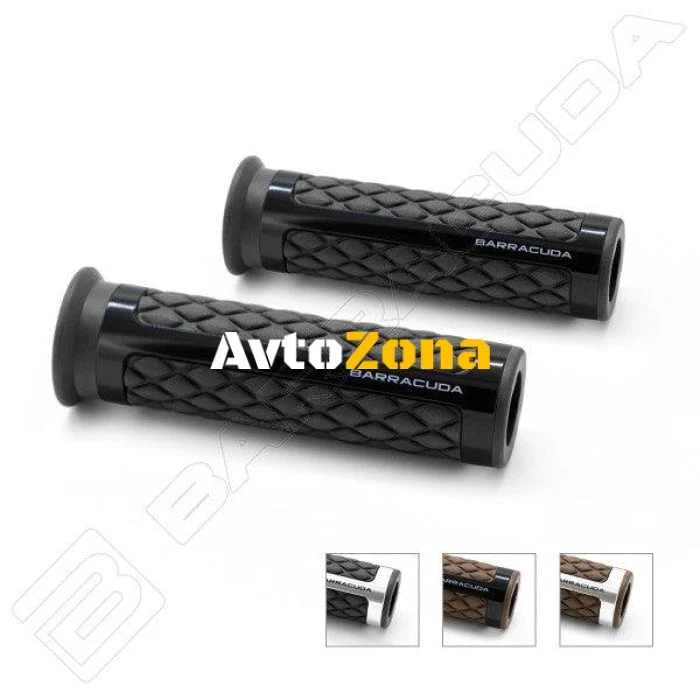 Mânere motocicletă BARRACUDA CLASSIC BROWN BLACK GRIPS