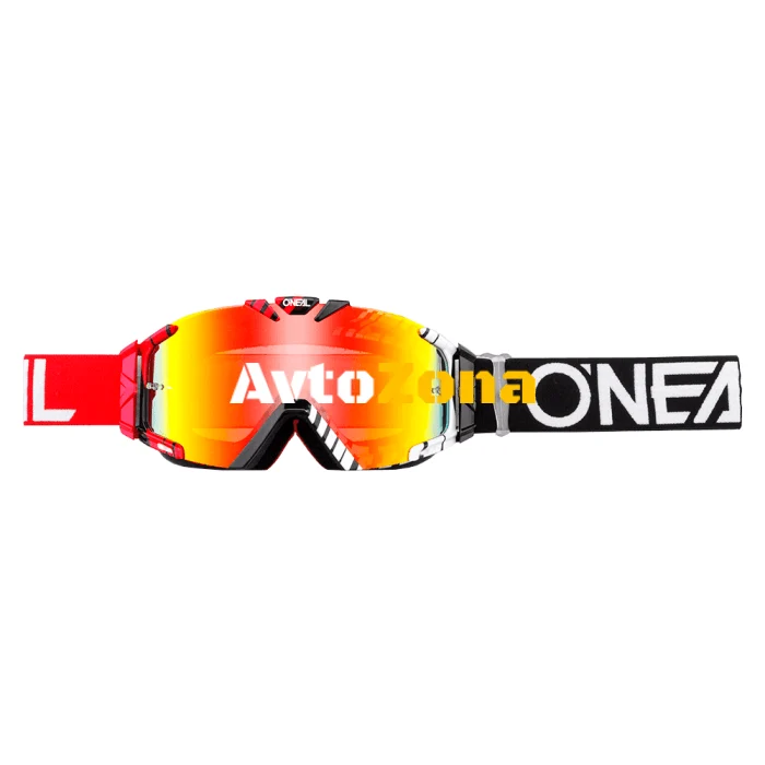 Ochelari Motocross O'NEAL B-30 DUPLEX BLACK/RED/WHITE - RADIUM
