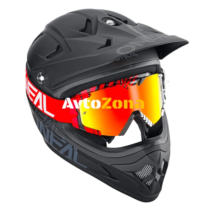 Ochelari Motocross O'NEAL B-30 DUPLEX BLACK/RED/WHITE - RADIUM