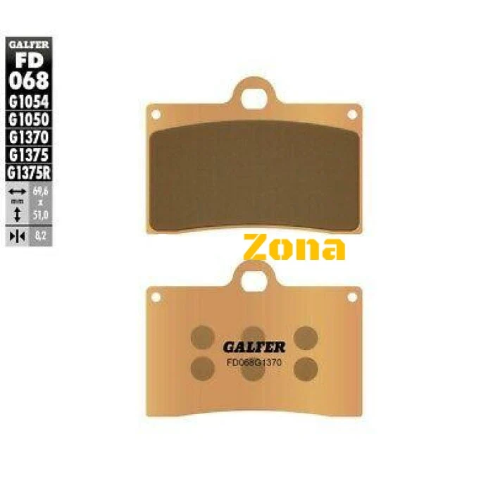 Plăcuțe față pentru motociclete Galfer SINTERED COMPOUND FD068G1370