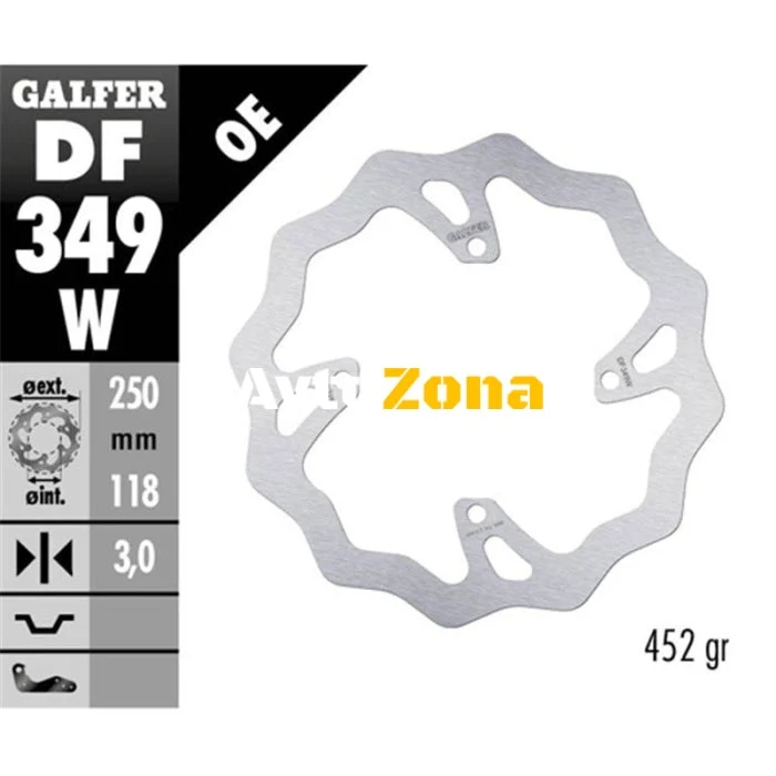 Preden Disc cu spirale Galfer WAVE FIXED 250x3mm DF349W
